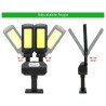 Solar street light - double-headed lamp - PIR motion sensor - waterproof - 200 COB - 3000mAhStreet lighting